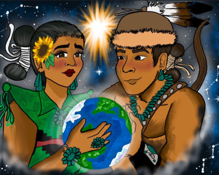 An image from Clarene's graphic novel that connects air quality to Navajo culture