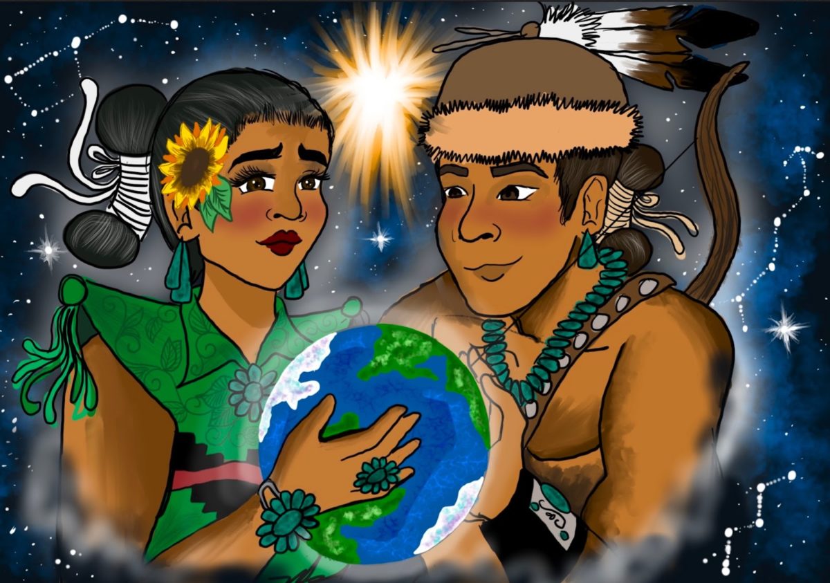 A image from Clarene's graphic novel that connects air quality to Navajo culture 