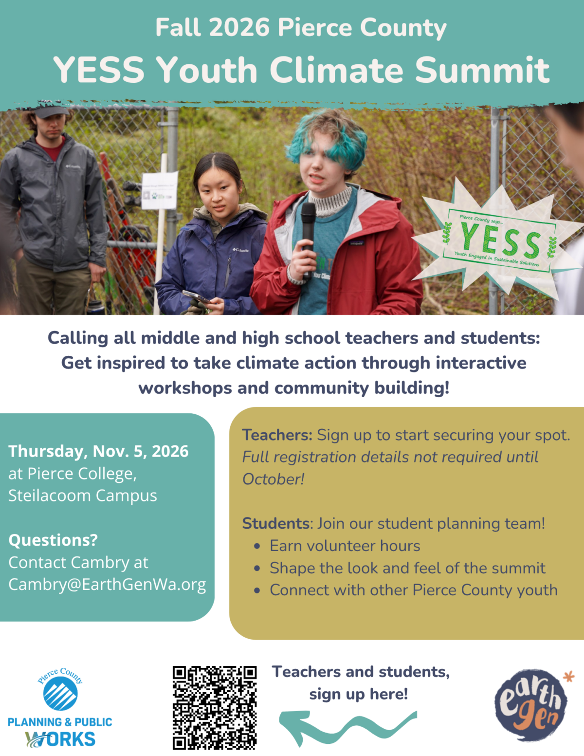 Pierce Youth Climate Summit Flyer